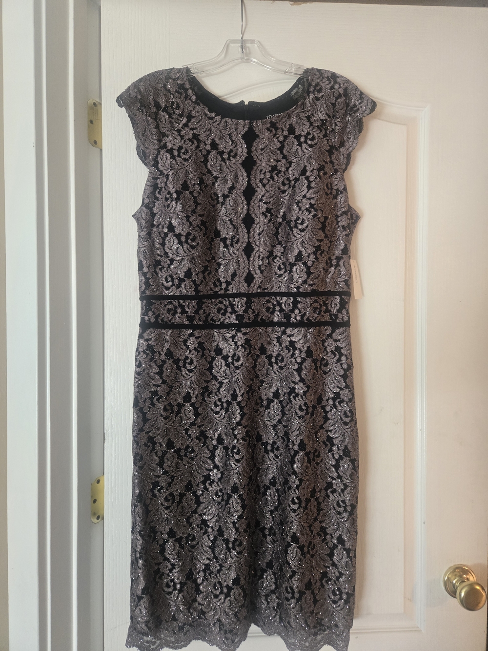 Roz & Ali Black Lace Sheath Dress